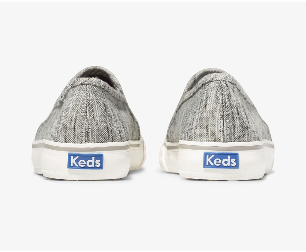 Keds Womens Slip Ons Grey - Double Decker Heathered Stripe Knit - 012HPFMSW